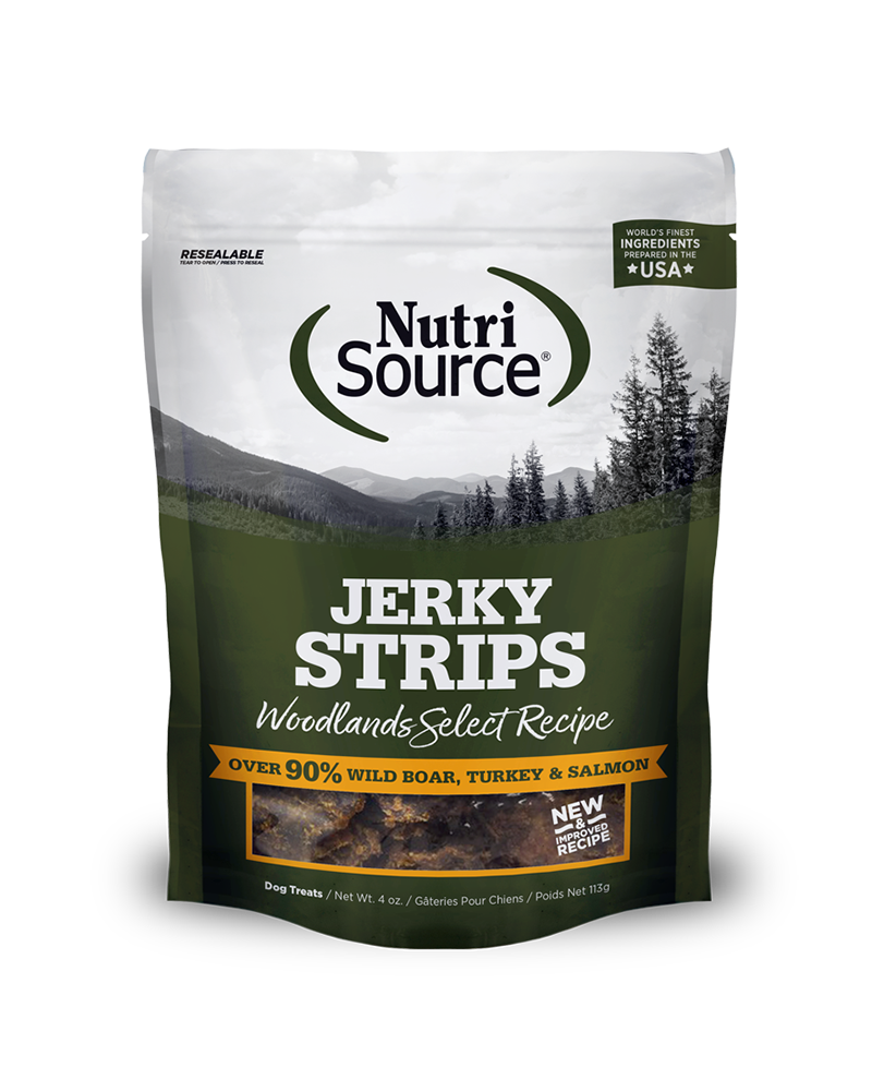 NutriSource Jerky Strips - Woodlands Select Dog Treats 4oz