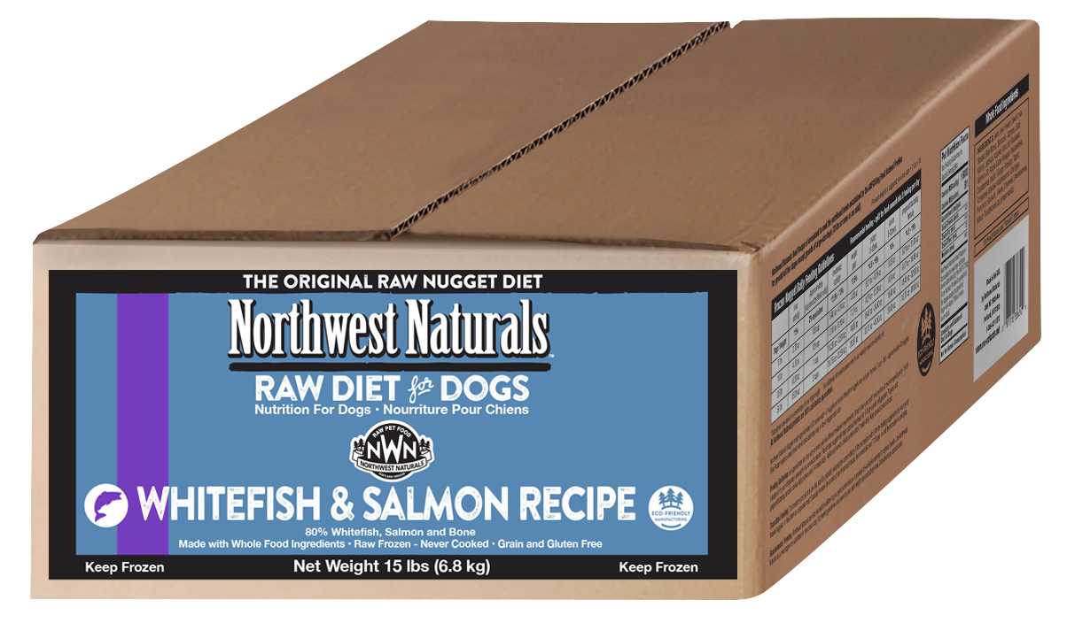 Northwest Naturals Frozen Whitefish & Salmon Nuggets 15lbs