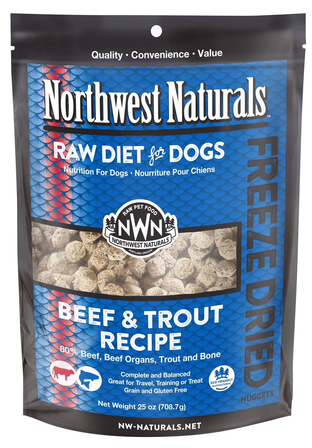 Northwest Naturals Freeze-Dried Beef & Trout Nuggets 25oz
