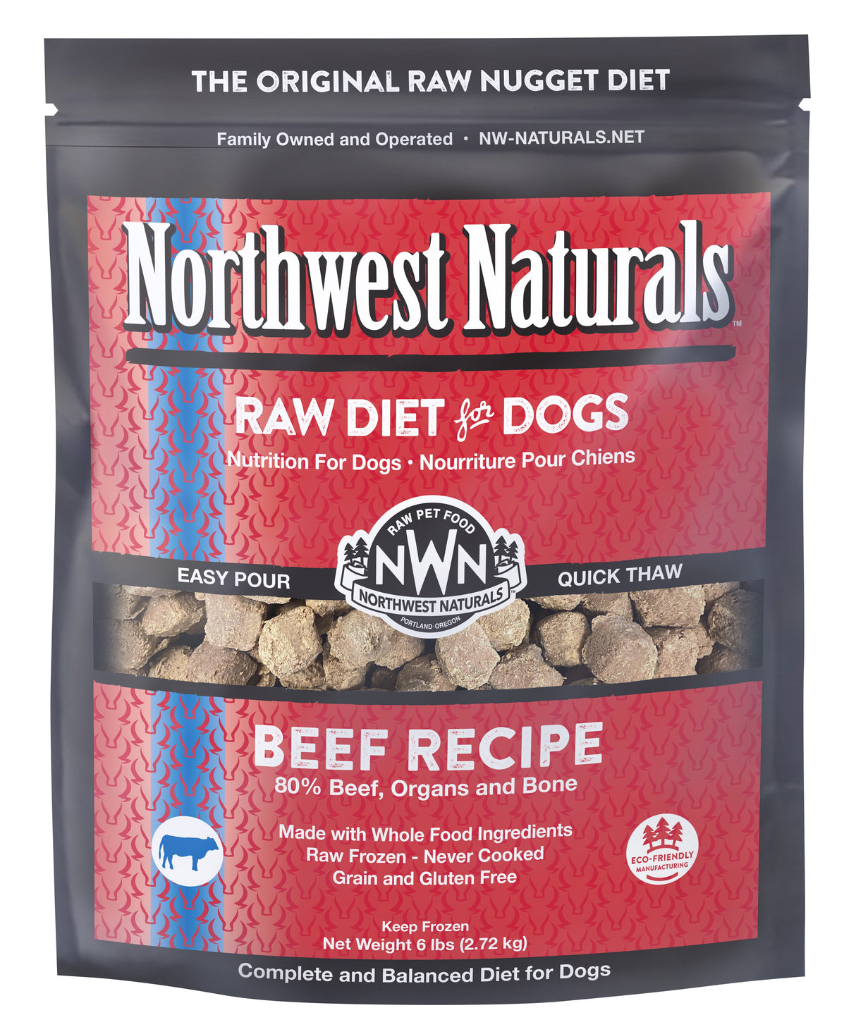 Northwest Naturals Frozen Beef Nuggets 6lbs