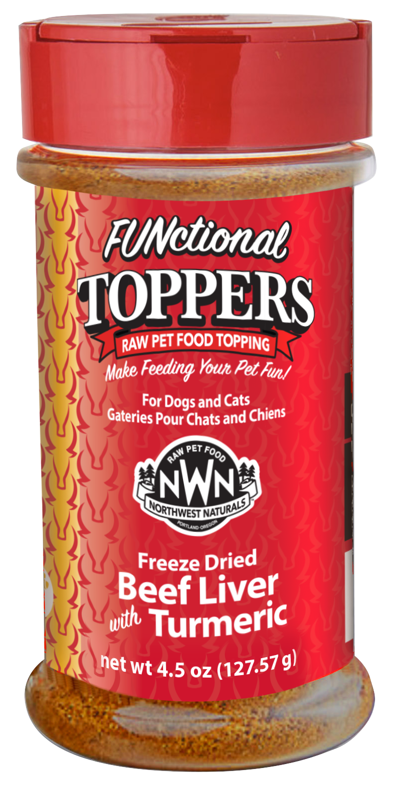 Northwest Naturals FUNctional Freeze-Dried Toppers Beef Liver with Tumeric 4.5oz