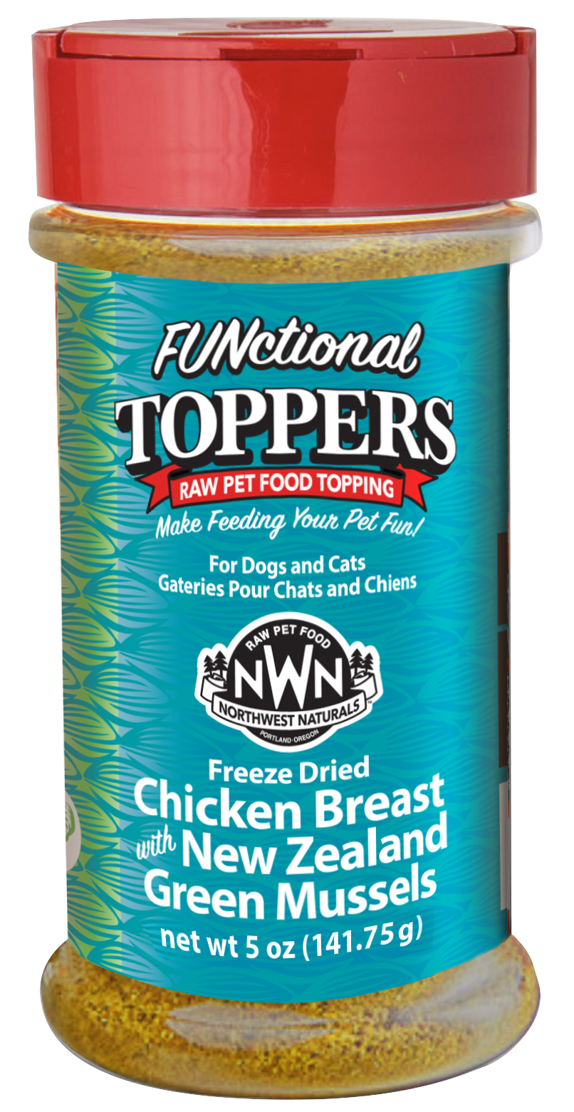 Northwest Naturals FUNctional Freeze-Dried Toppers Chicken Breast & New Zealand Green Mussel 5oz