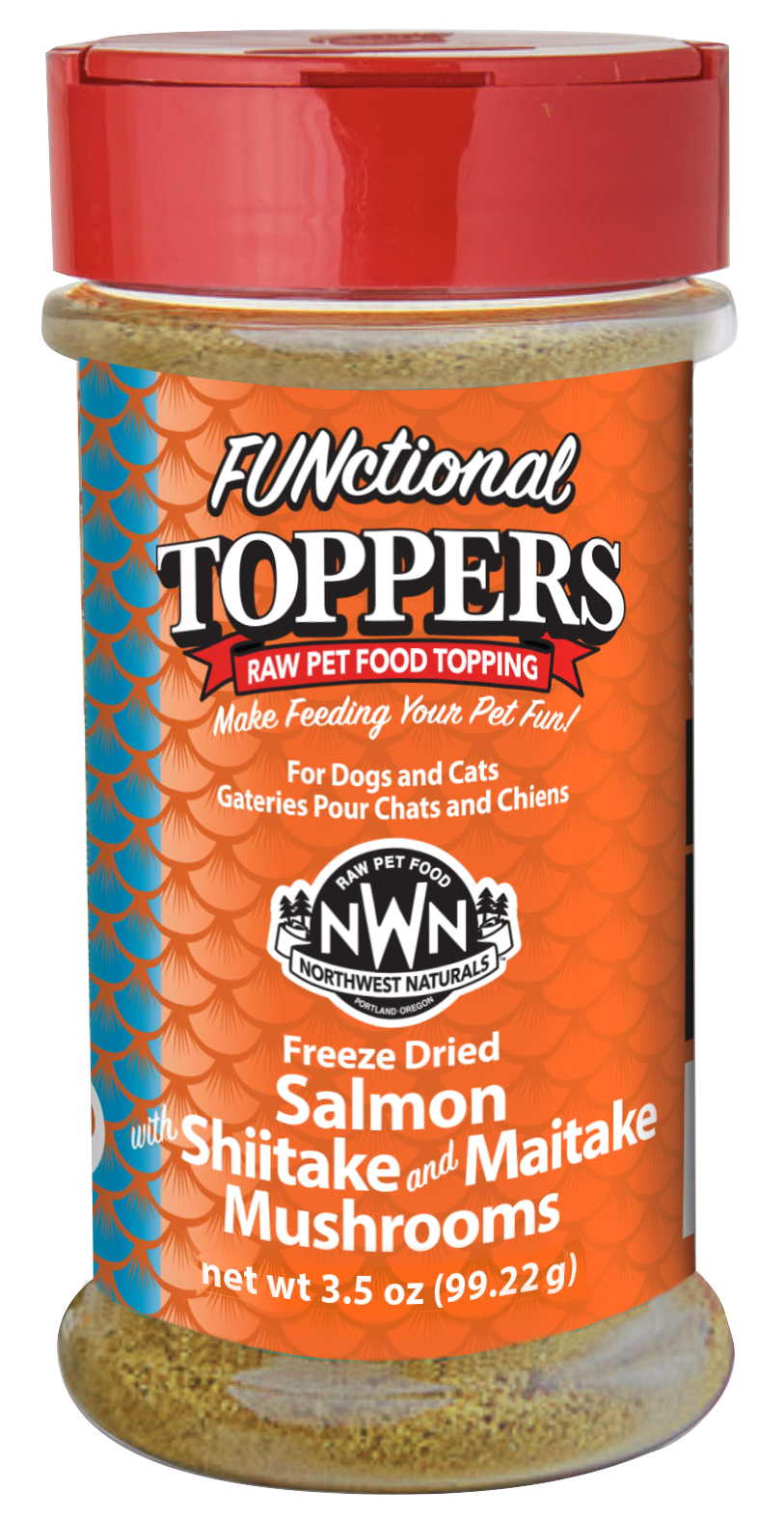 Northwest Naturals FUNctional Freeze-Dried Toppers Salmon, Shiitake & Maitake Mushroom 3.5oz