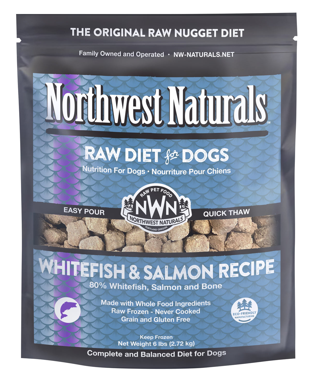 Northwest Naturals Frozen Whitefish & Salmon Nuggets 6lbs