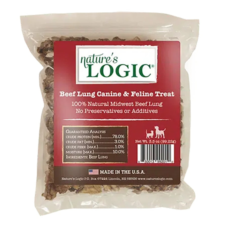 Nature's Logic Beef Lung Bites Dehydrated Dog Treats - 3.5oz