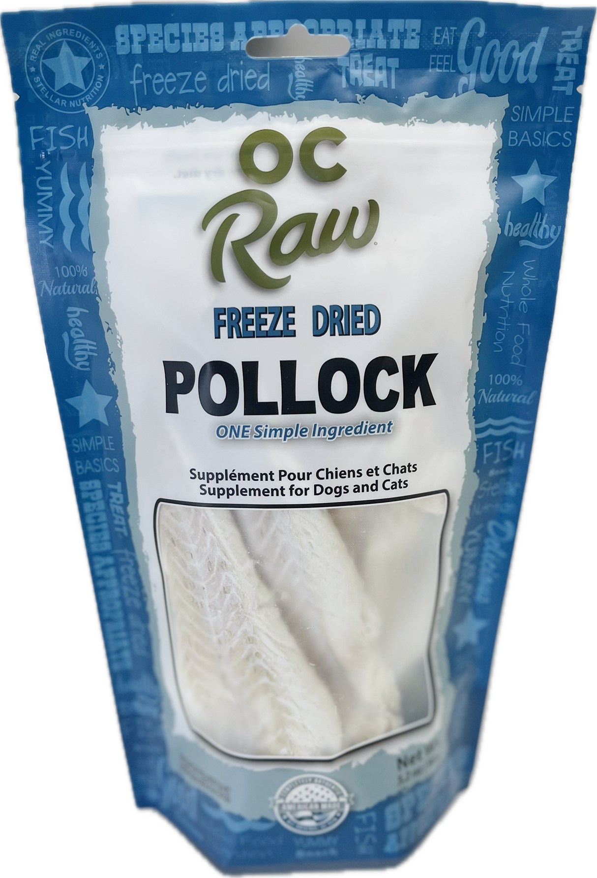 OC Raw Freeze-Dried Pollock Dog & Cat Treats 3.2oz