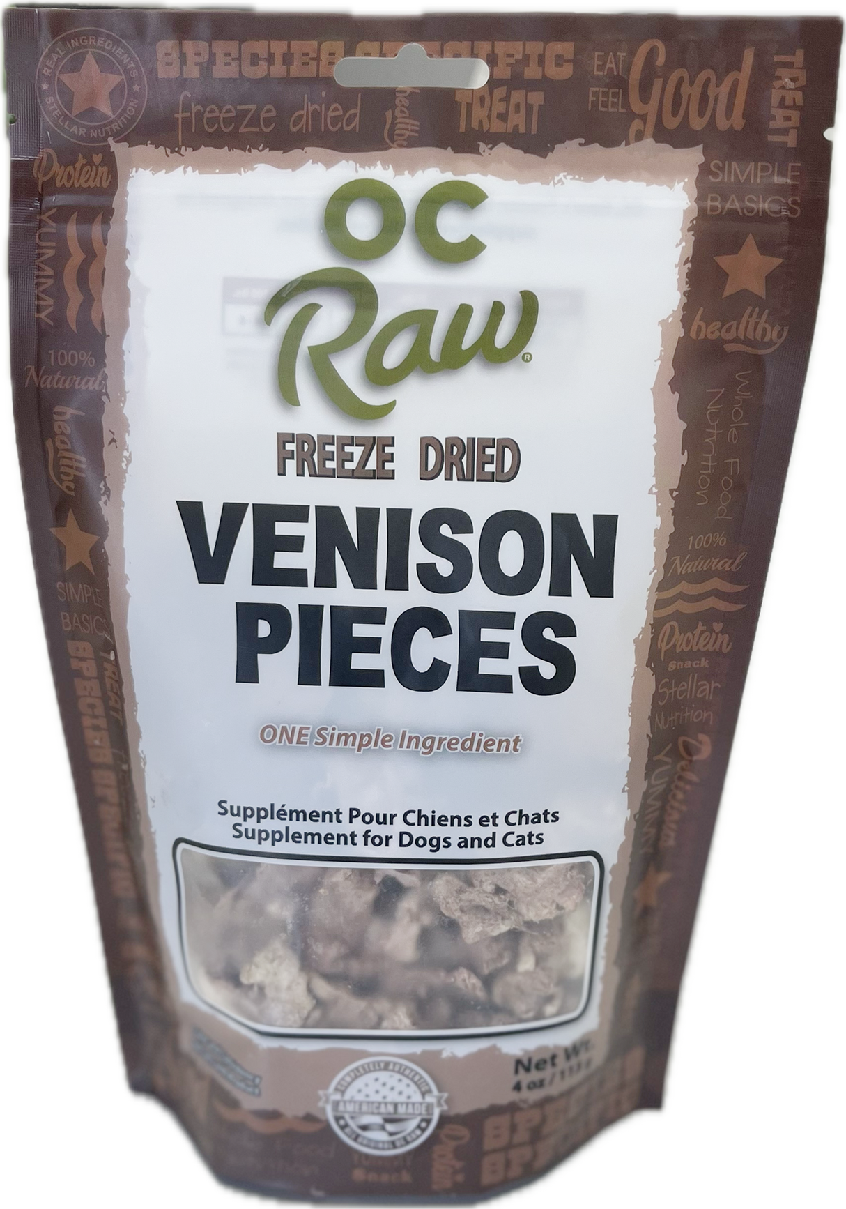 OC Raw Freeze-Dried Venison Dog & Cat Treats 4oz