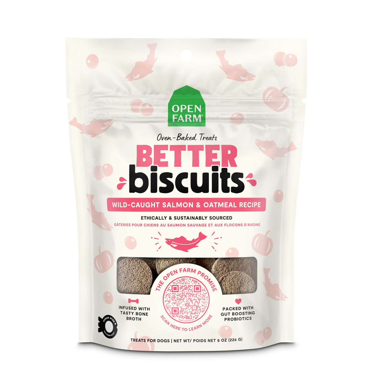 Open Farm Better Biscuits Wild-Caught Salmon & Oatmeal Recipe 8oz