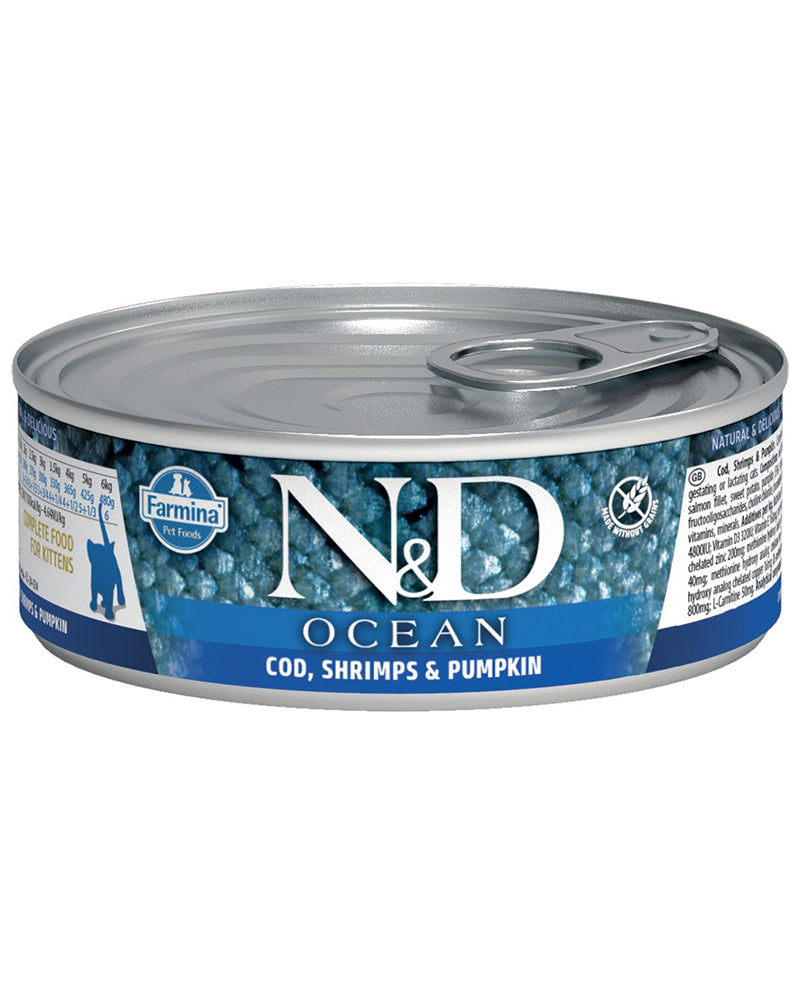 Farmina N&D Ocean Cod, Shrimp & Pumpkin Wet Cat Food 2.8oz8606014102161