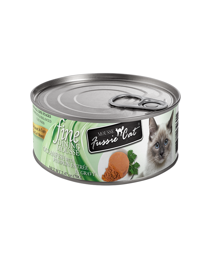 Fussie Cat Fine Dining Mousse Oceanfish with Pumpkin Wet Cat Food 2.8oz