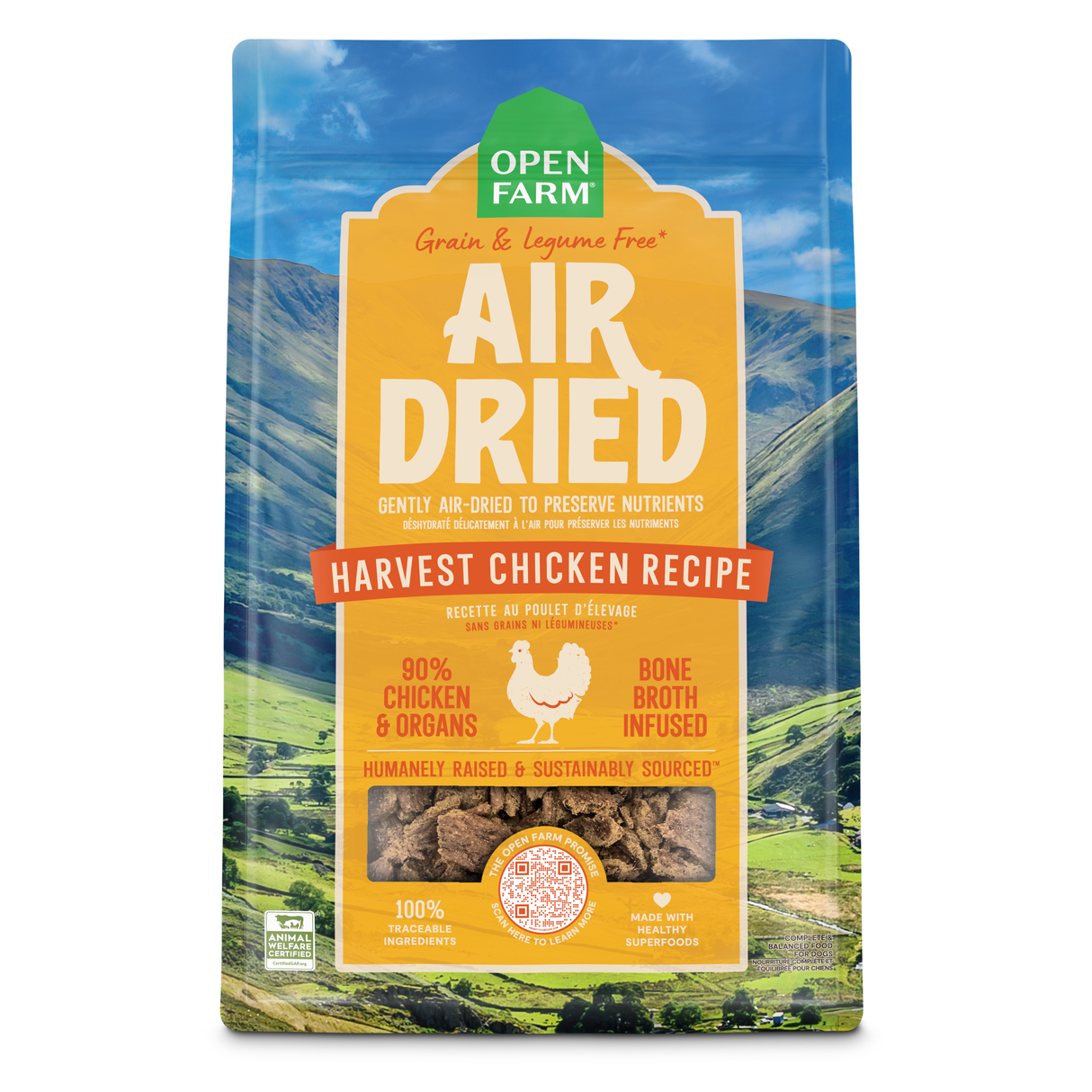 Open Farm Air Dried Grain Free Harvest Chicken Dog Food 1lb