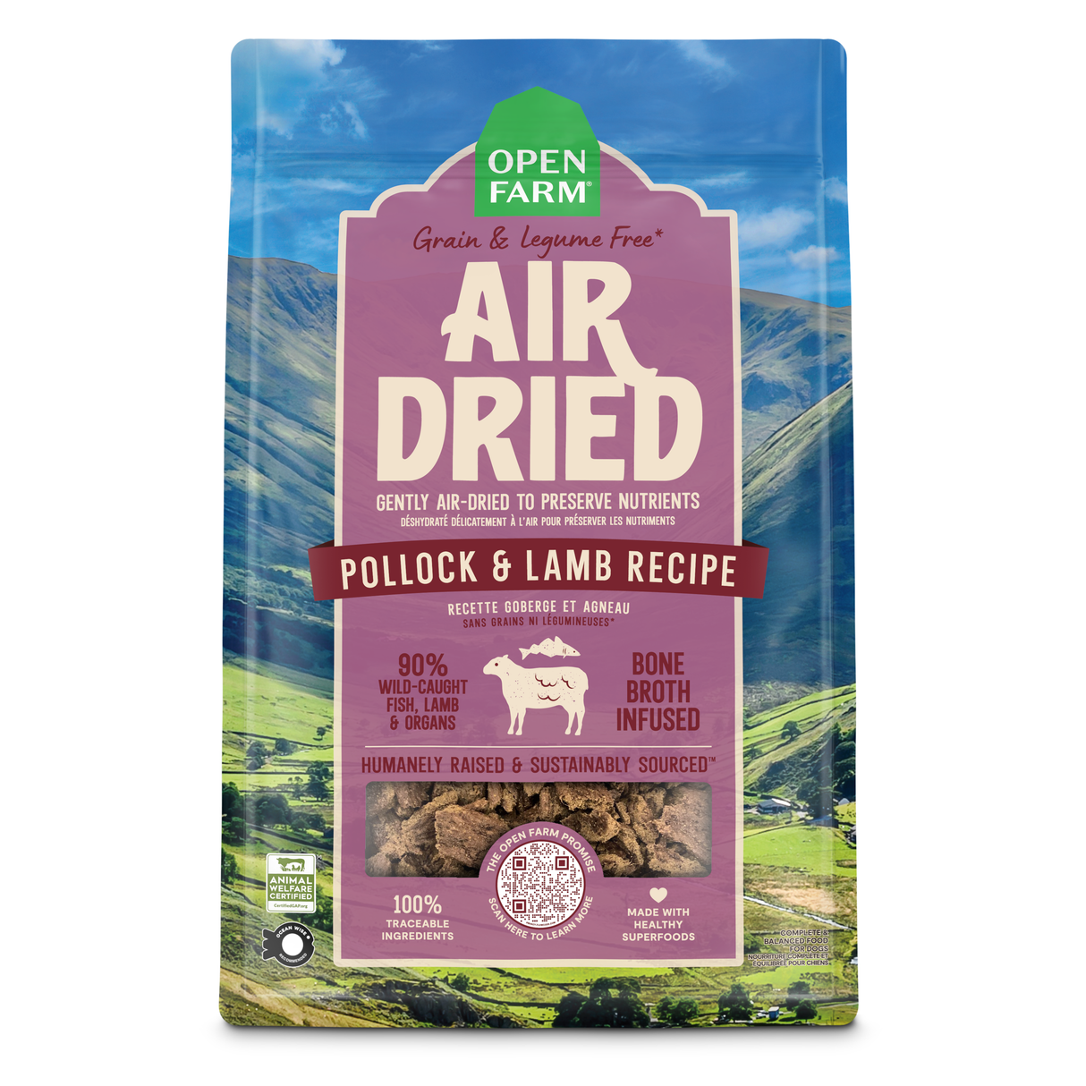 Open Farm Air Dried Grain Free Pollock & Lamb Dog Food 1lb