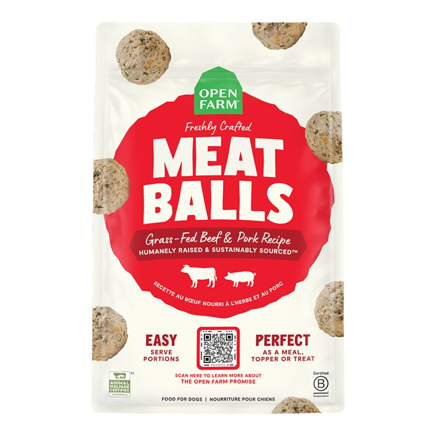 Open Farm Beef & Pork Frozen Meatballs Dog Food 36oz