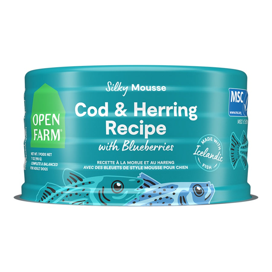 Open Farm Silky Mousse Grain-Free Cod & Herring with Blueberries Wet Dog Food 7oz