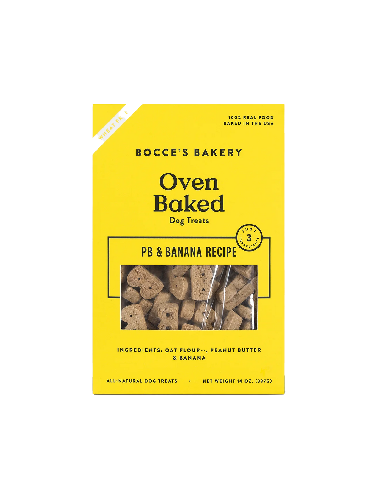 Bocce's Bakery Oven Baked Peanut Butter & Banana Biscuits Dog Treats 14oz