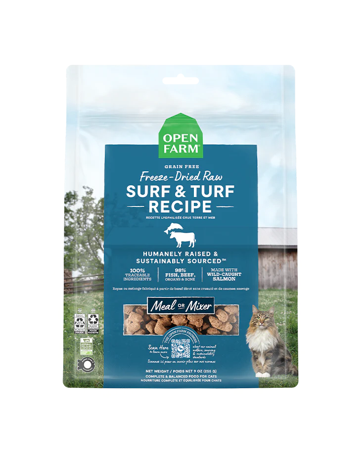 Open Farm Surf & Turf Freeze-Dried Raw Cat Food 3.5oz