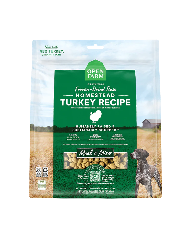Open Farm Freeze-Dried Raw Homestead Turkey Dog Food 13.5oz