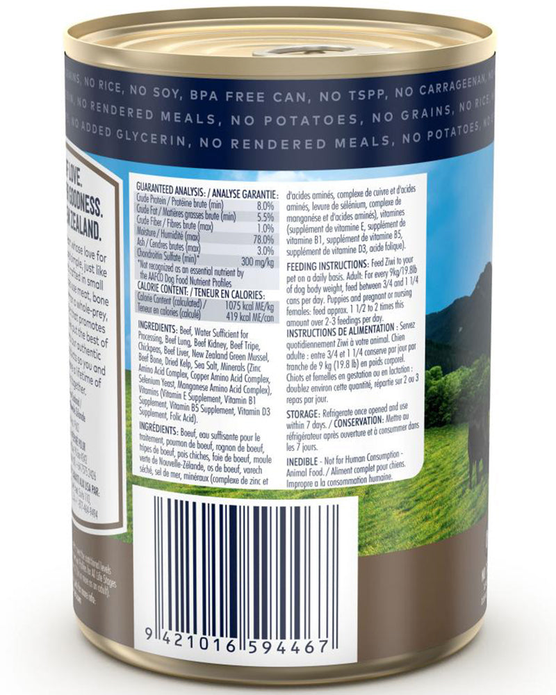 ZIWI® Peak New Zealand Beef Wet Dog Food 13.75oz
