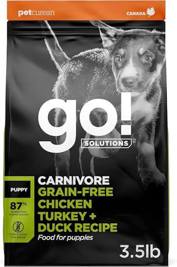 GO! Solutions Carnivore Chicken, Turkey + Duck Grain-Free Puppy Dry Dog Food