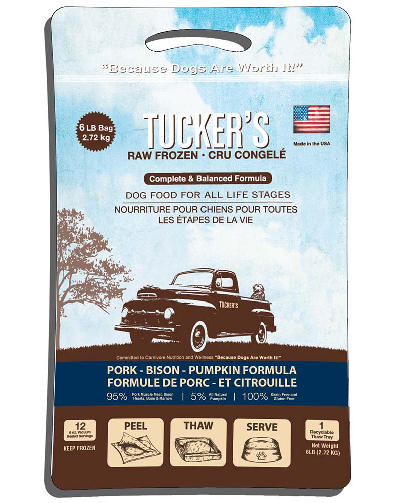 Tucker's Raw/Frozen Pork, Bison & Pumpkin Patties 6lb