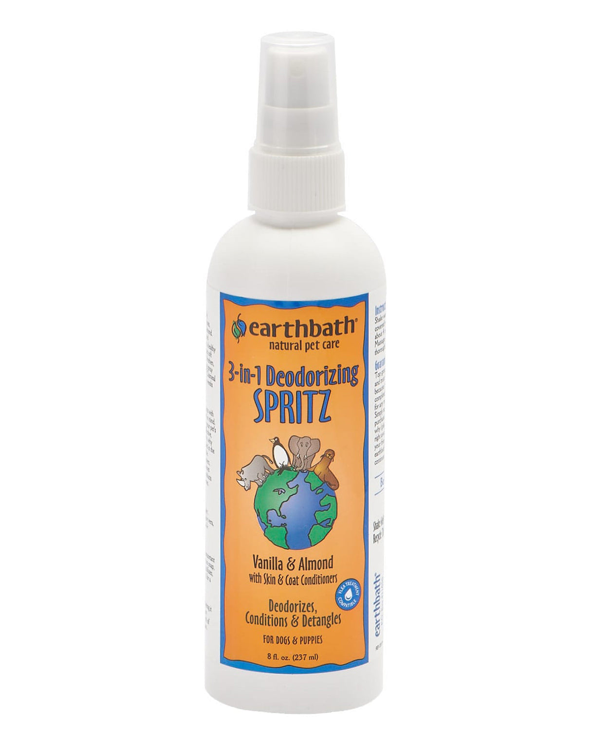 EarthBath Vanilla & Almond 3-in-1 Deodorizing Spritz for Dogs 8oz