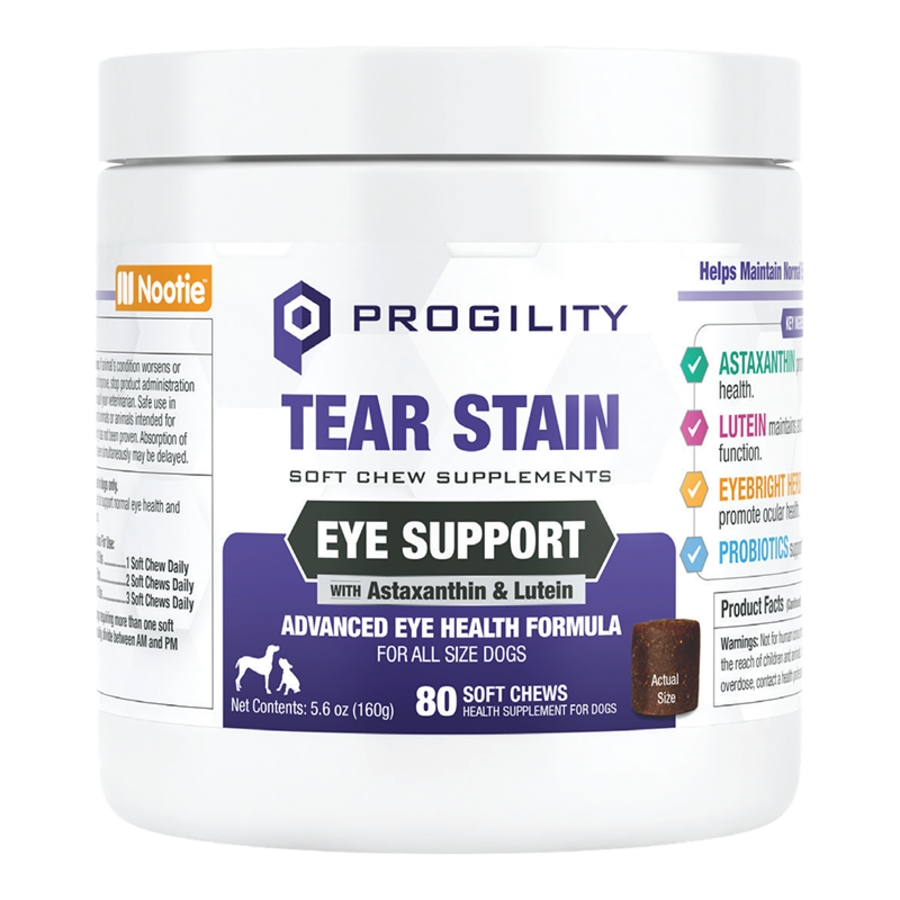 Nootie Mini Progility Tear Stain & Eye Support Soft Chew Supplements for Dogs - 80ct