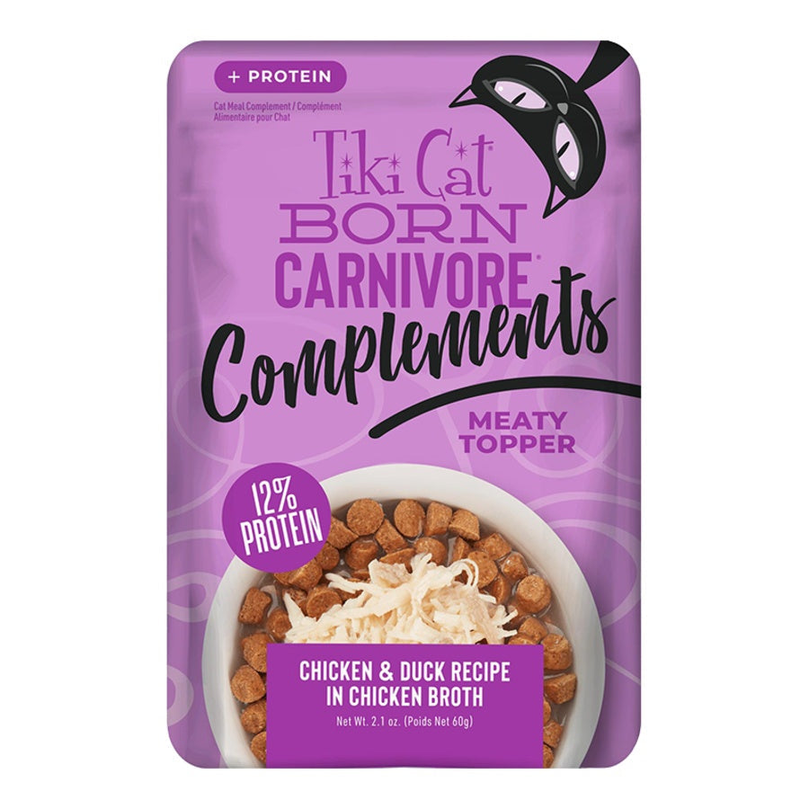 Tiki Cat Born Carnivore Complements Chicken & Duck Wet Cat Food Pouch 2.1oz