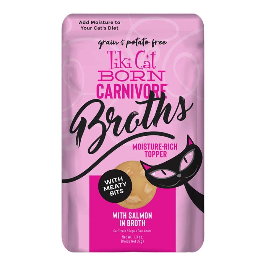 Tiki Cat Born Carnivore Salmon in Broth Wet Cat Food Pouch 1.3 oz