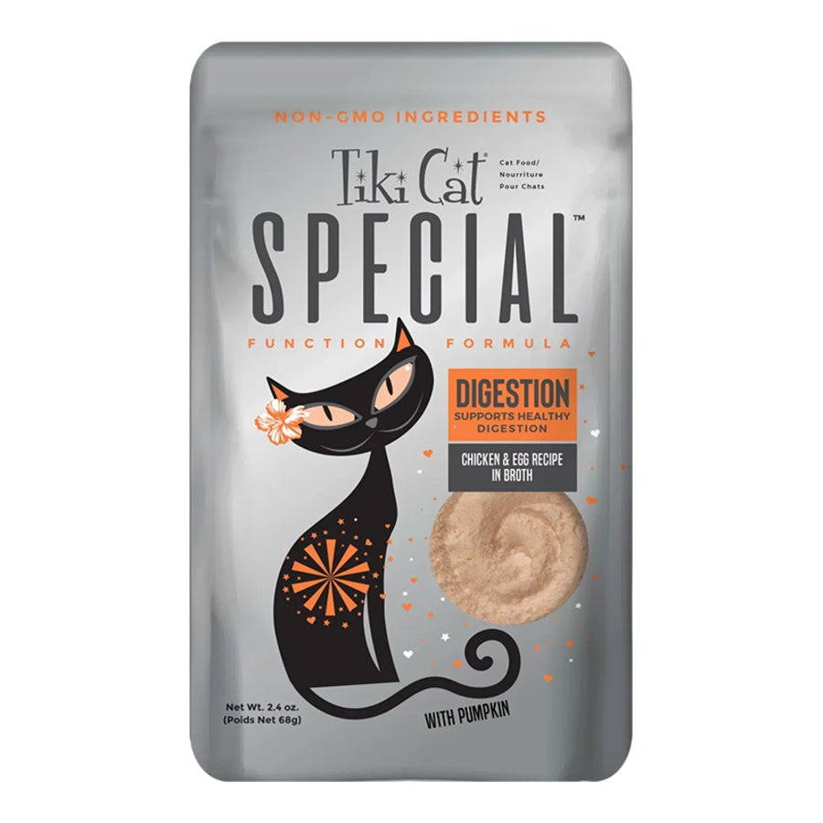 Tiki Cat Solutions Mousse Digestion Chicken & Egg Wet Cat Food Pouch 2.4oz