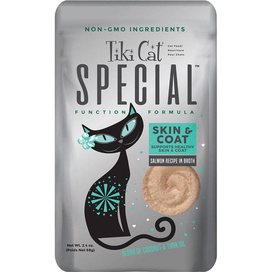 Tiki Cat Special Mousse Skin & Coat Salmon in Broth Wet Cat Food Pouch 2.4oz