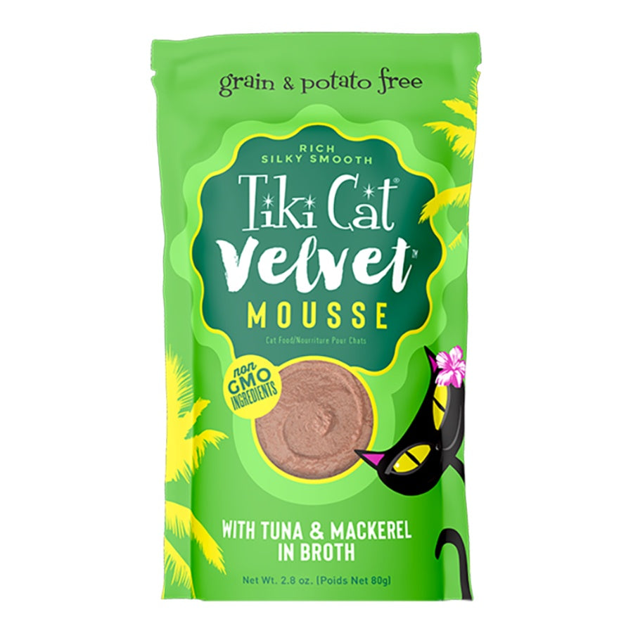 Tiki Cat Velvet Mousse Tuna & Mackerel Wet Cat Food Pouch 2.8oz