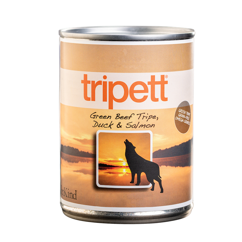 PetKind Tripett Wet Dog Food Green Beef Tripe, Duck & Salmon 12oz