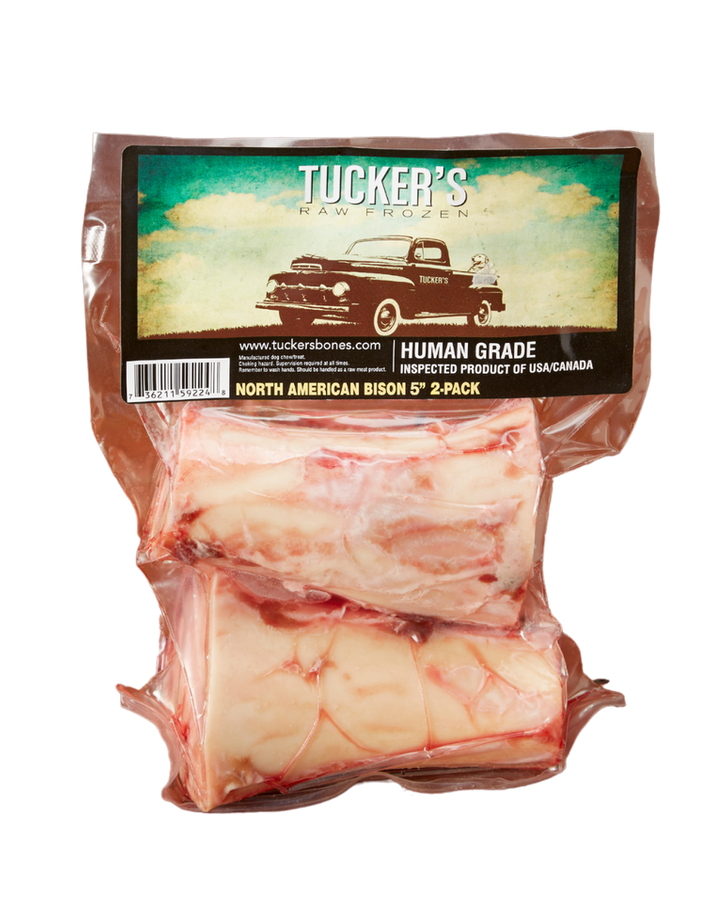 Tucker's Raw Frozen Bison Marrow Bones 5-inch 2-Pack