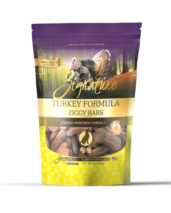 Zignature Ziggy Bar Biscuit Dog Treats - Turkey 12oz