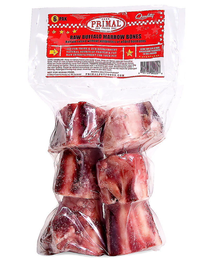 Primal Frozen Recreational 2" Buffalo Marrow Bones 6-Pack