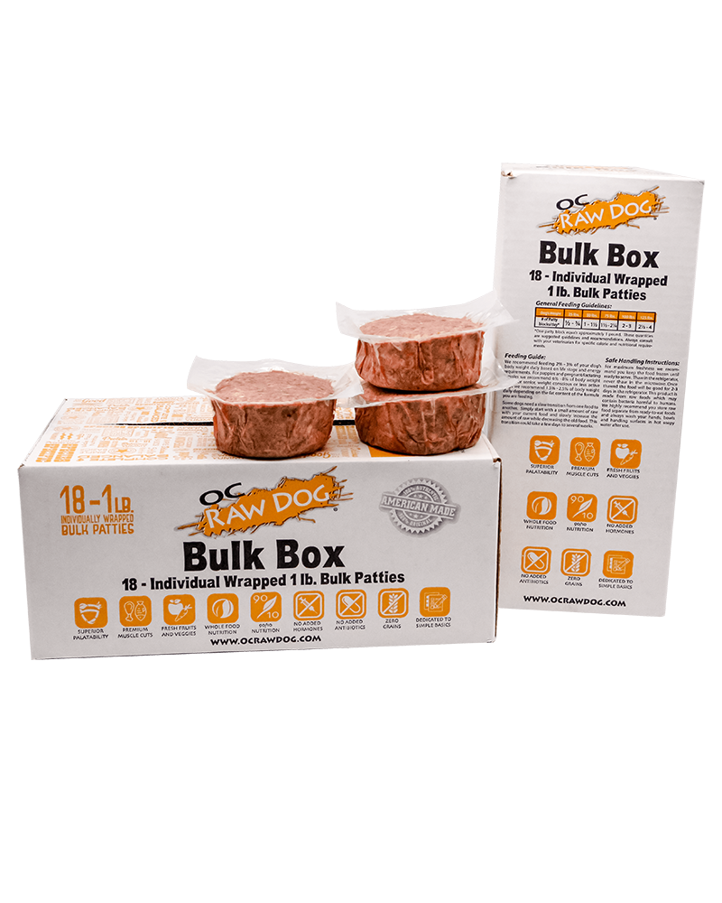 OC Raw Frozen Chicken & Produce Patties for Dogs 18lb