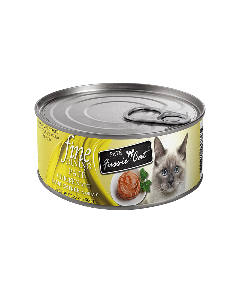 Fussie Cat Fine Dining Pate Chicken with Lamb Wet Cat Food 2.8oz
