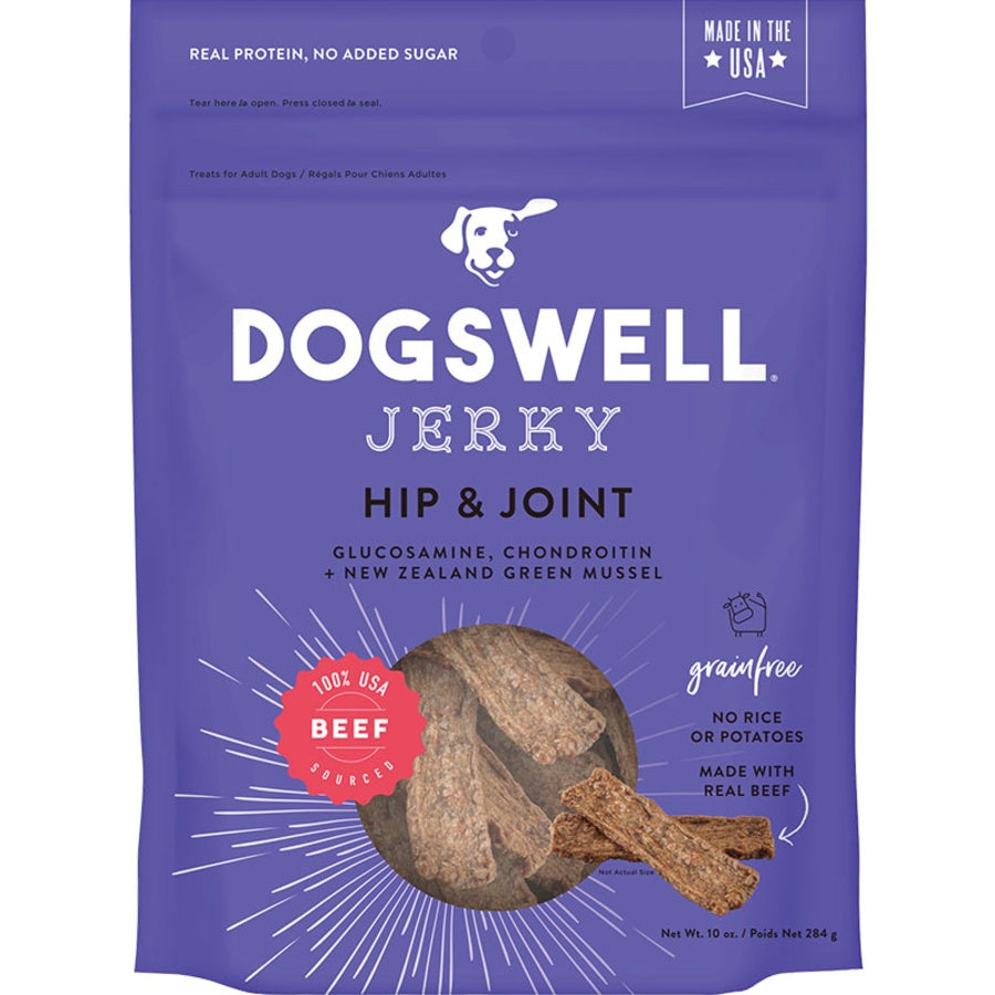 Dogswell Grain-Free Hip & Joint Beef Jerky Strip Dog Treat 10oz