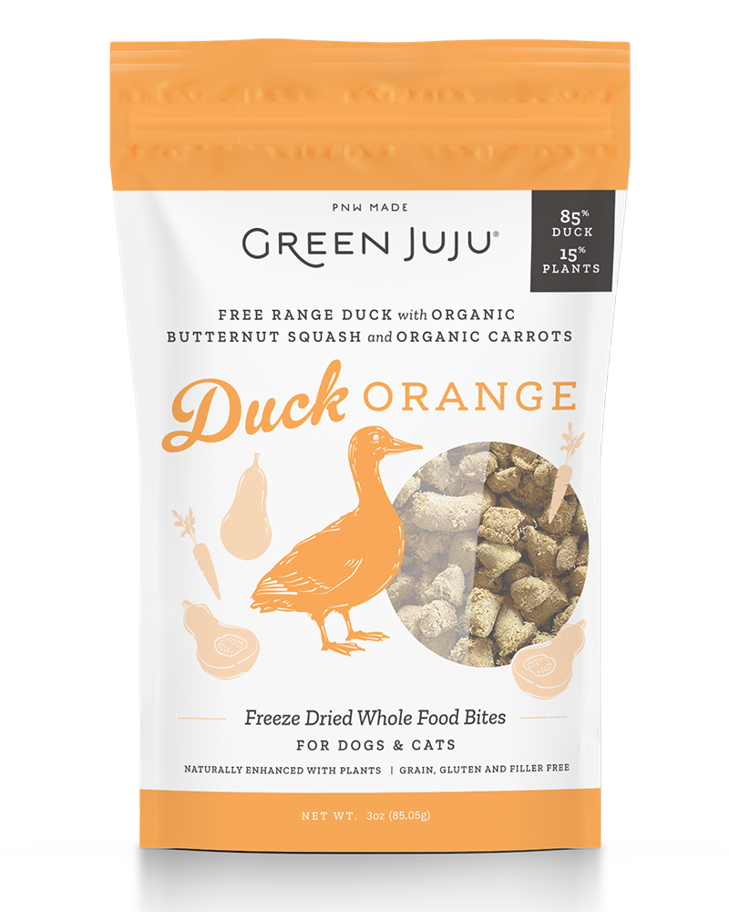 Green JuJu Freeze-Dried Duck Orange Bites Dog & Cat Treats 3oz