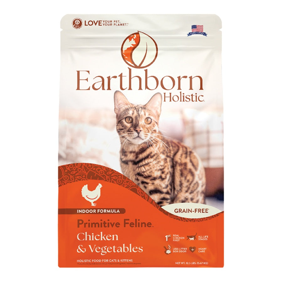 Earthborn Holistic Primitive Feline Chicken & Vegetables Grain-Free Dry Cat Food 12.5lb