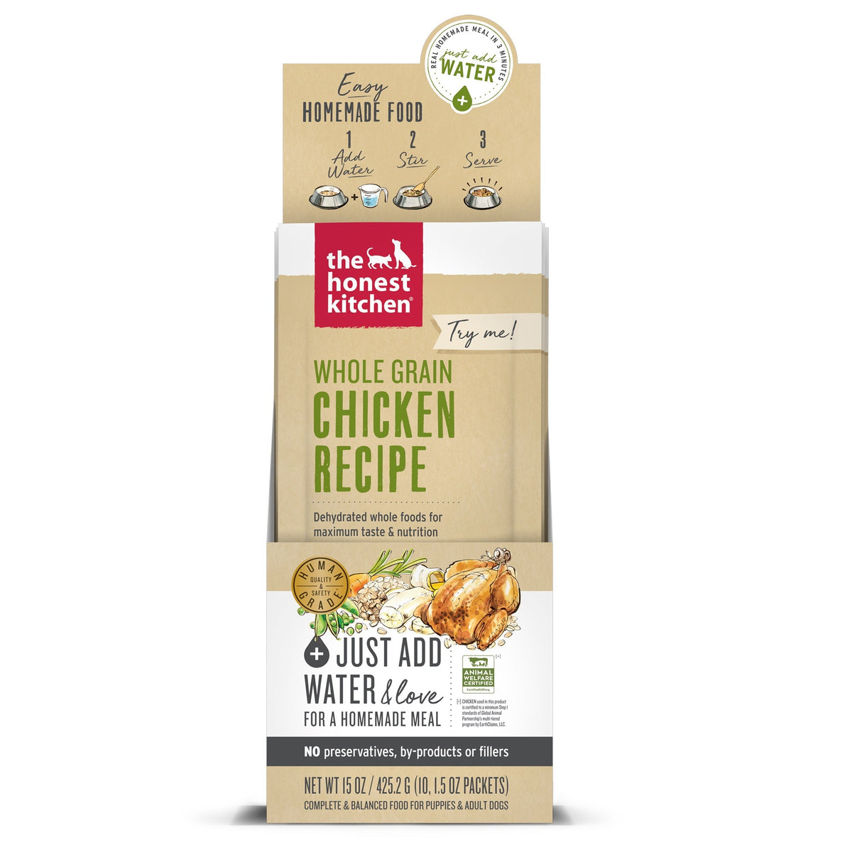 The Honest Kitchen Dehydrated Whole Grain Chicken 1.5oz