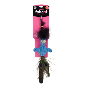 FabCat Peacock Teaser Cat Toy