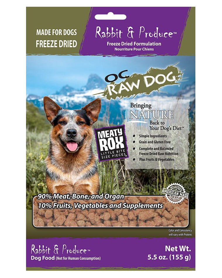OC Raw Freeze-Dried Rabbit & Produce Rox for Dogs 5.5oz