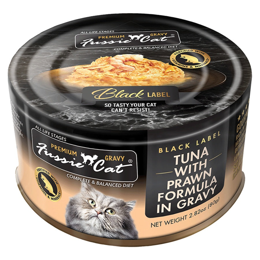 Fussie Cat Premium Tuna with Prawns in Gravy Wet Cat Food 2.8oz