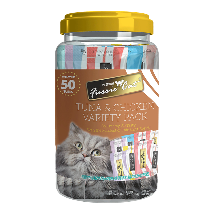 Fussie Cat Tuna with Chicken Variety Pack Puree Cat Treats - 50pk