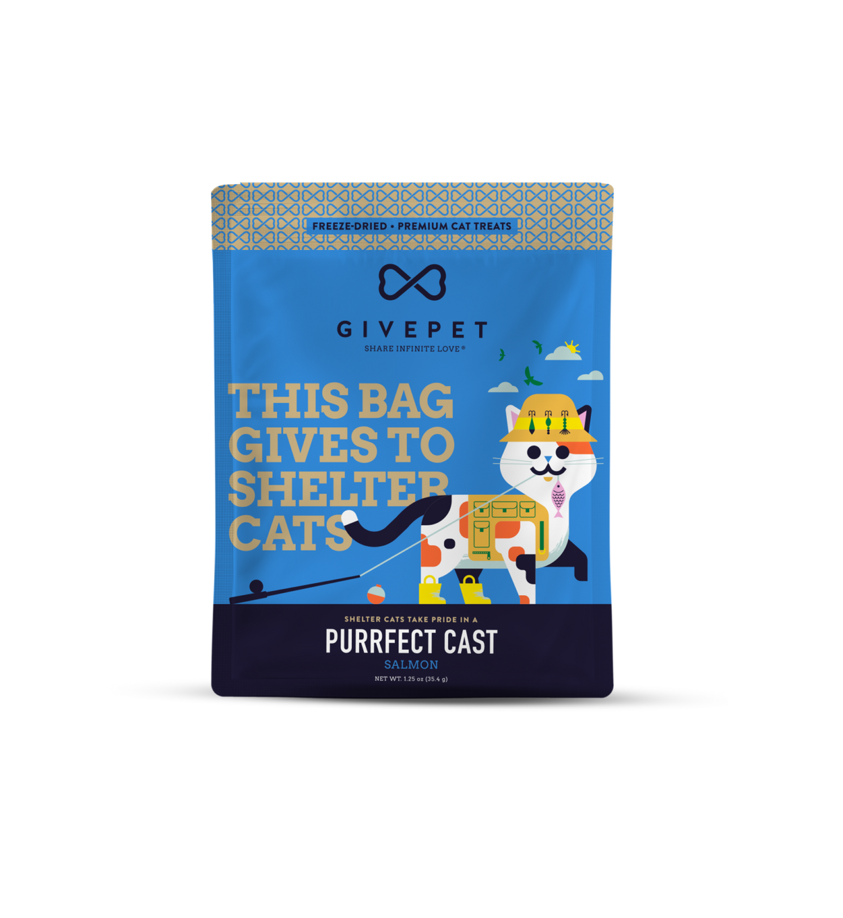 GivePet Purrfect Cast Freeze Dried Salmon Cat Treats 1.25oz