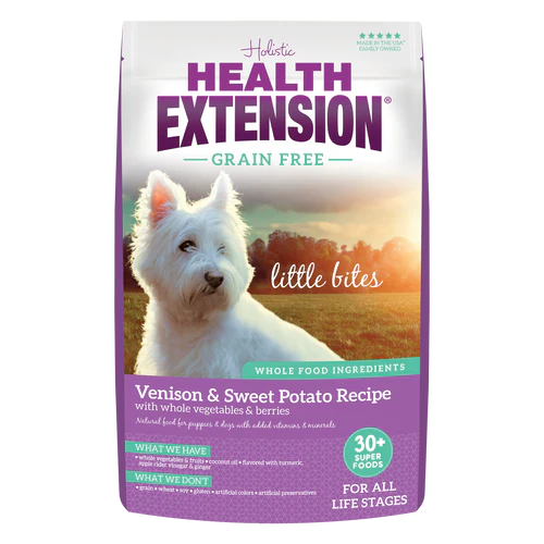 Health Extension Grain Free Little Bites Venison & Sweet Potato Recipe Dry Dog Food