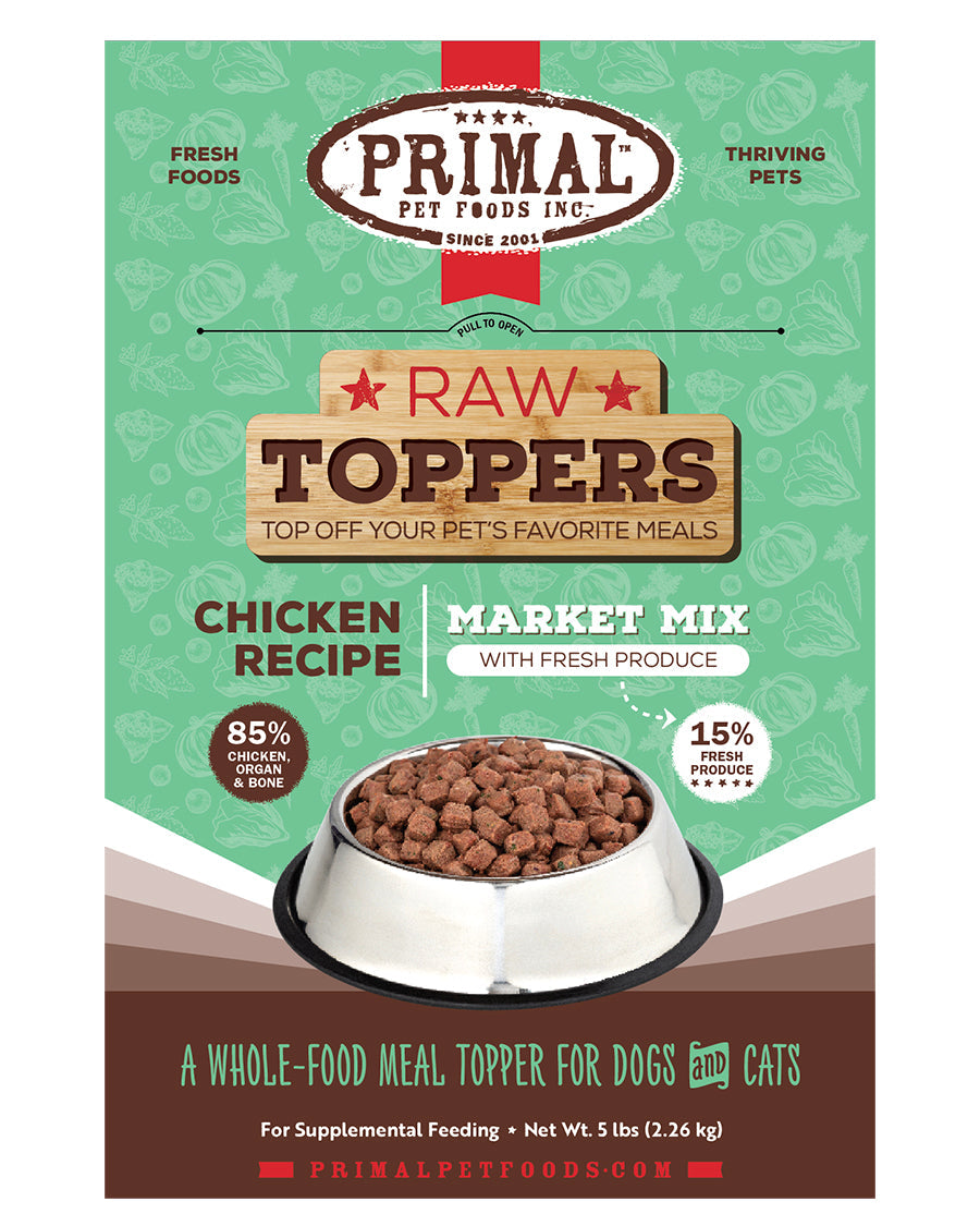 Primal Market Mix Chicken Dog & Cat Frozen Food Topper 5lb