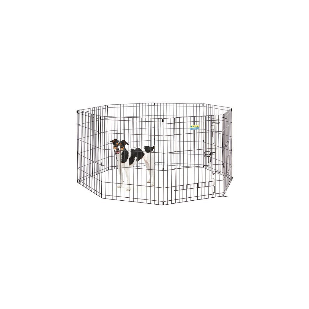 MidWest 30" Medium Wire Dog Exercise Pen with Step-Thru Door - Black