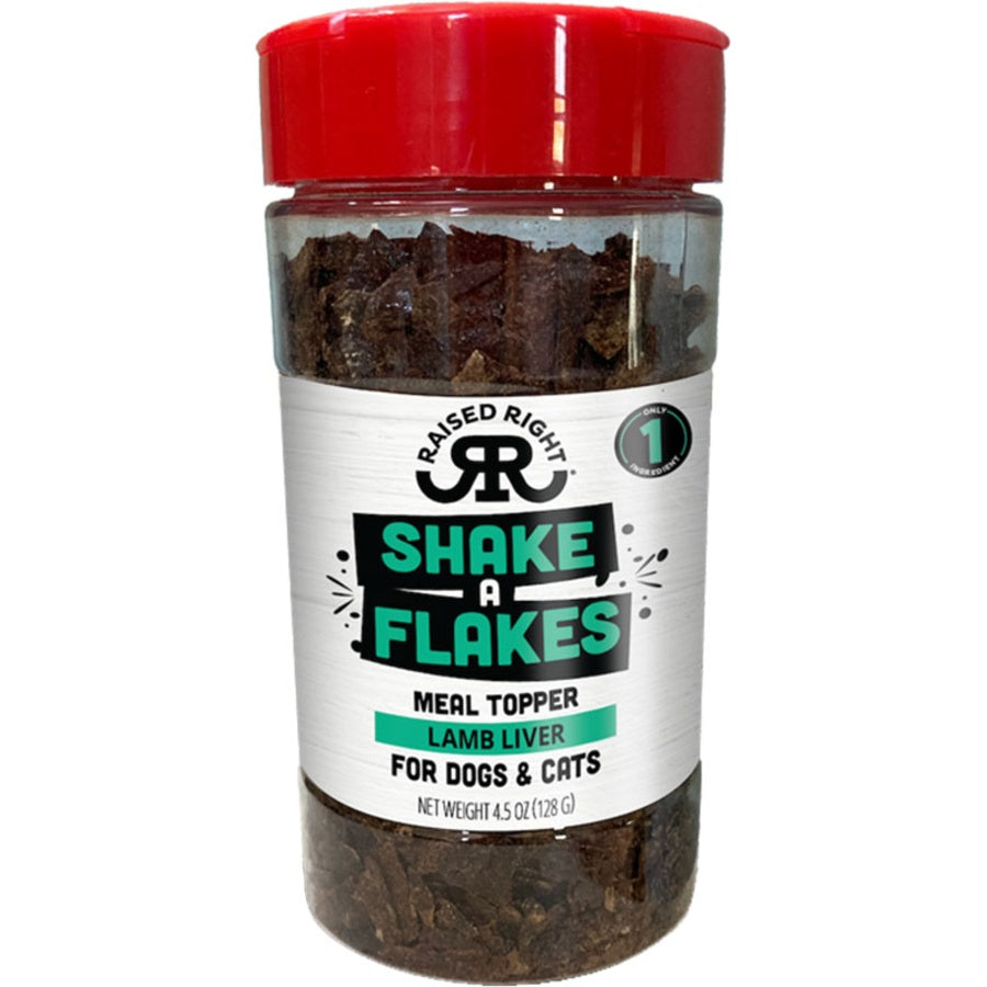 Raised Right Shake -A- Flakes Lamb Liver Meal Topper 4.5oz